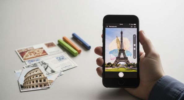 Réaliser une carte postale culturelle avec des applications mobiles